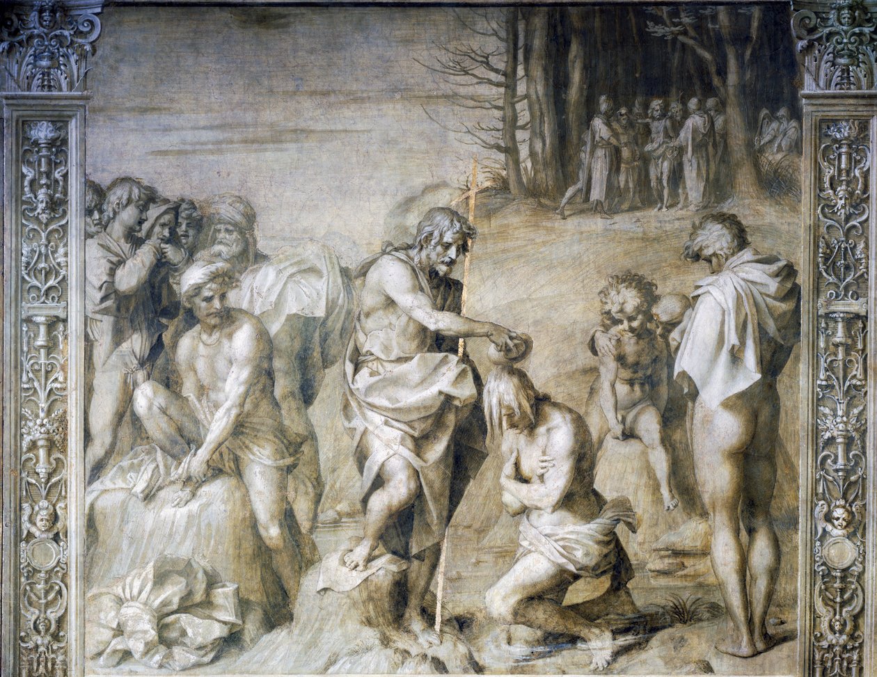 Johannes der Täufer tauft die Menge von Andrea del Sarto