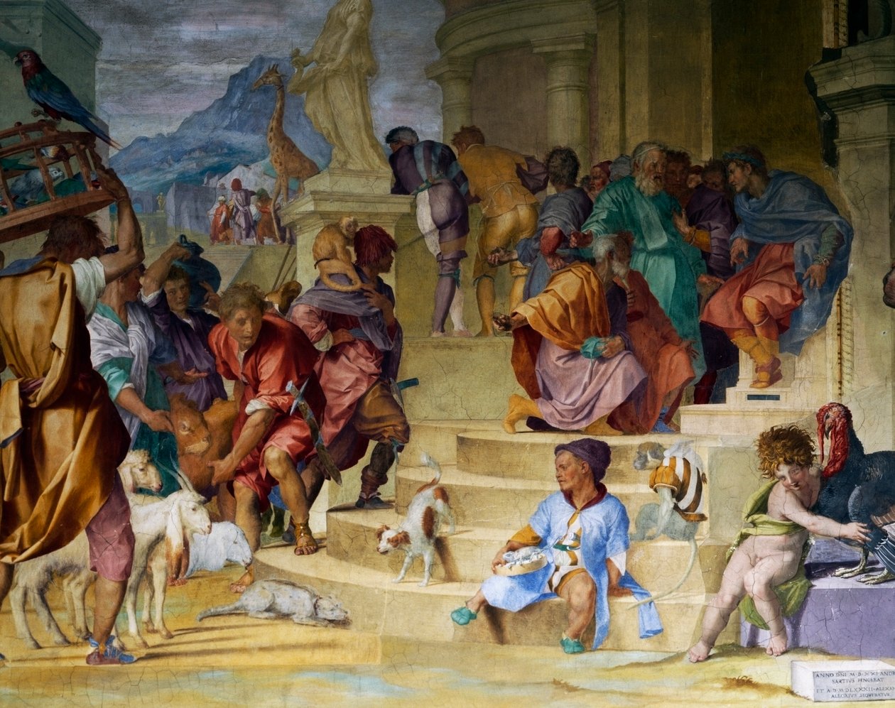 Der Triumph des Cäsar von Andrea del Sarto und Alessandro Allori (1520), Mediceische Villa Poggio a Caiano von Andrea del Sarto