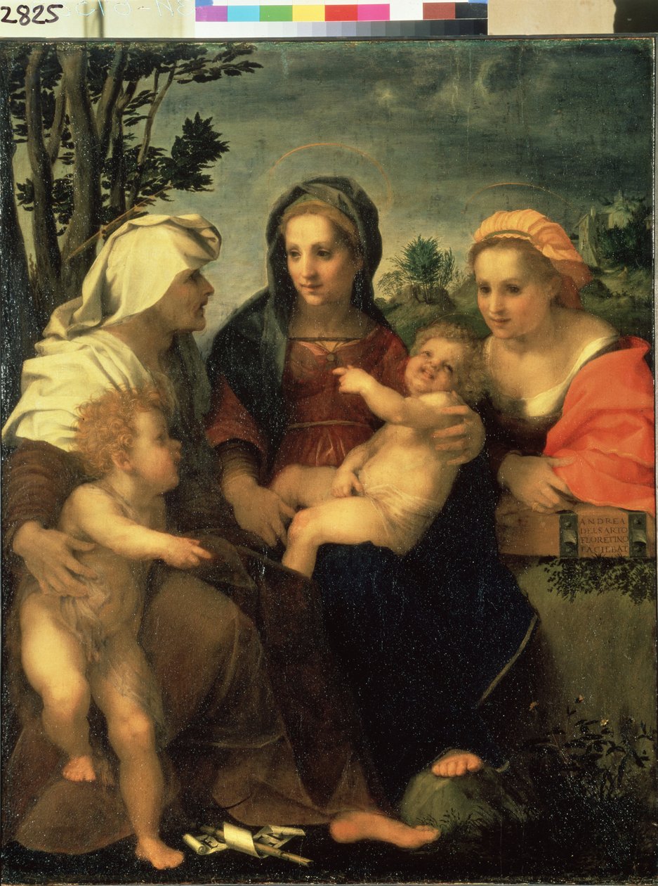 Madonna mit Kind und den Heiligen Katharina, Elisabeth und Johannes dem Täufer von Andrea del Sarto