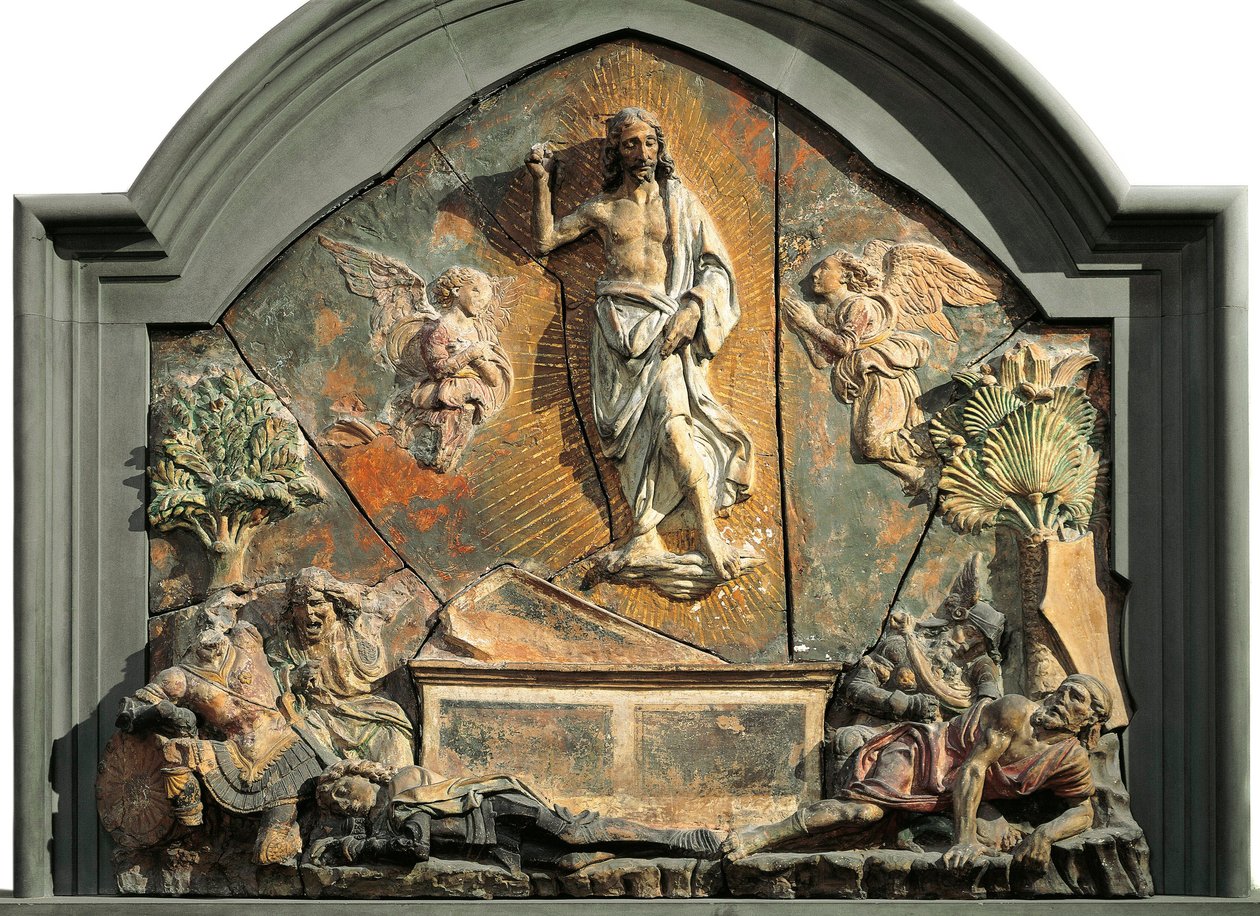Die Auferstehung Christi (Der schlafende Soldat wird als Lorenzo de Medici dargestellt) von Andrea del Verrocchio