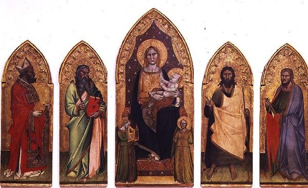 Madonna mit Kind und Heiligen von Andrea di Cione Orcagna