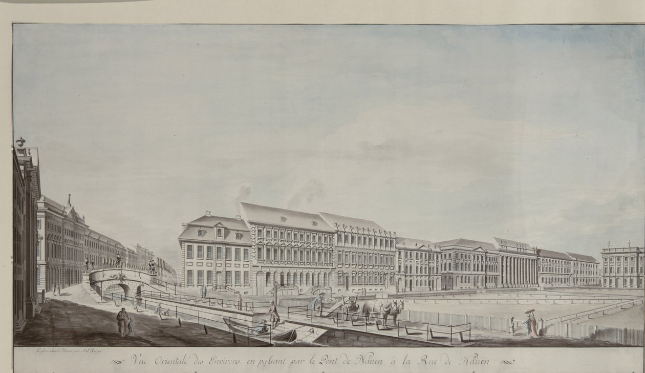 Westansicht des Wilhelmsplatzes, ca. 1773 von Andreas Ludwig Kruger