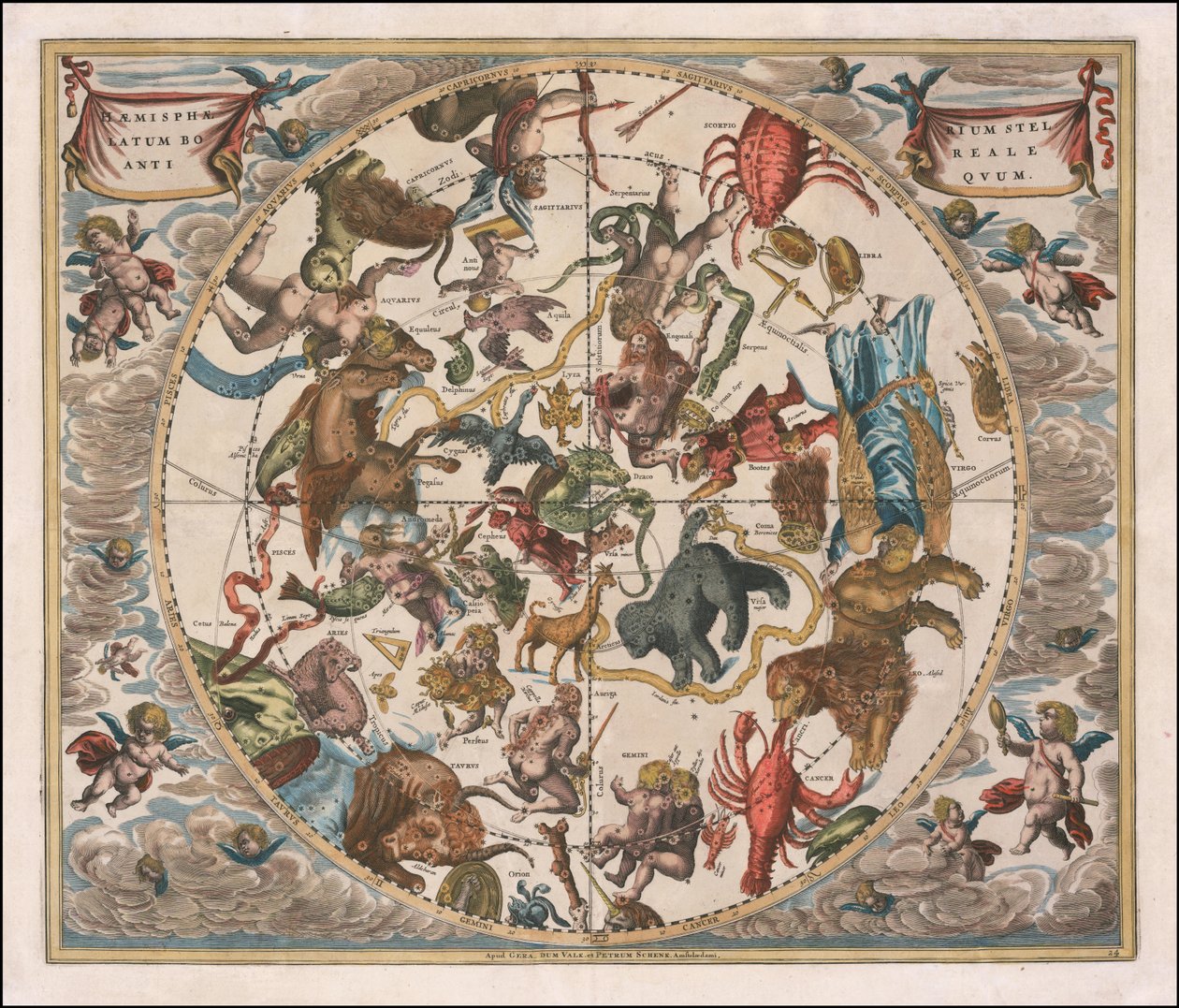1660 Himmelskarte - Haemisphaerium Stellatum Boreale Antiquum von Andreas Cellarius