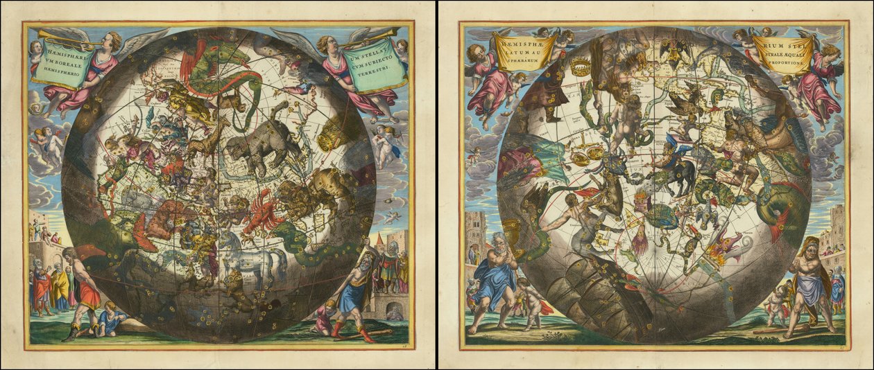 Haemisphaerium Stellatum Boreale Cum Aequali Sphaerarum Proportione - Haemisphaerium Stellatum Australe Cum Aequali Sphaerarum Proportione von Andreas Cellarius