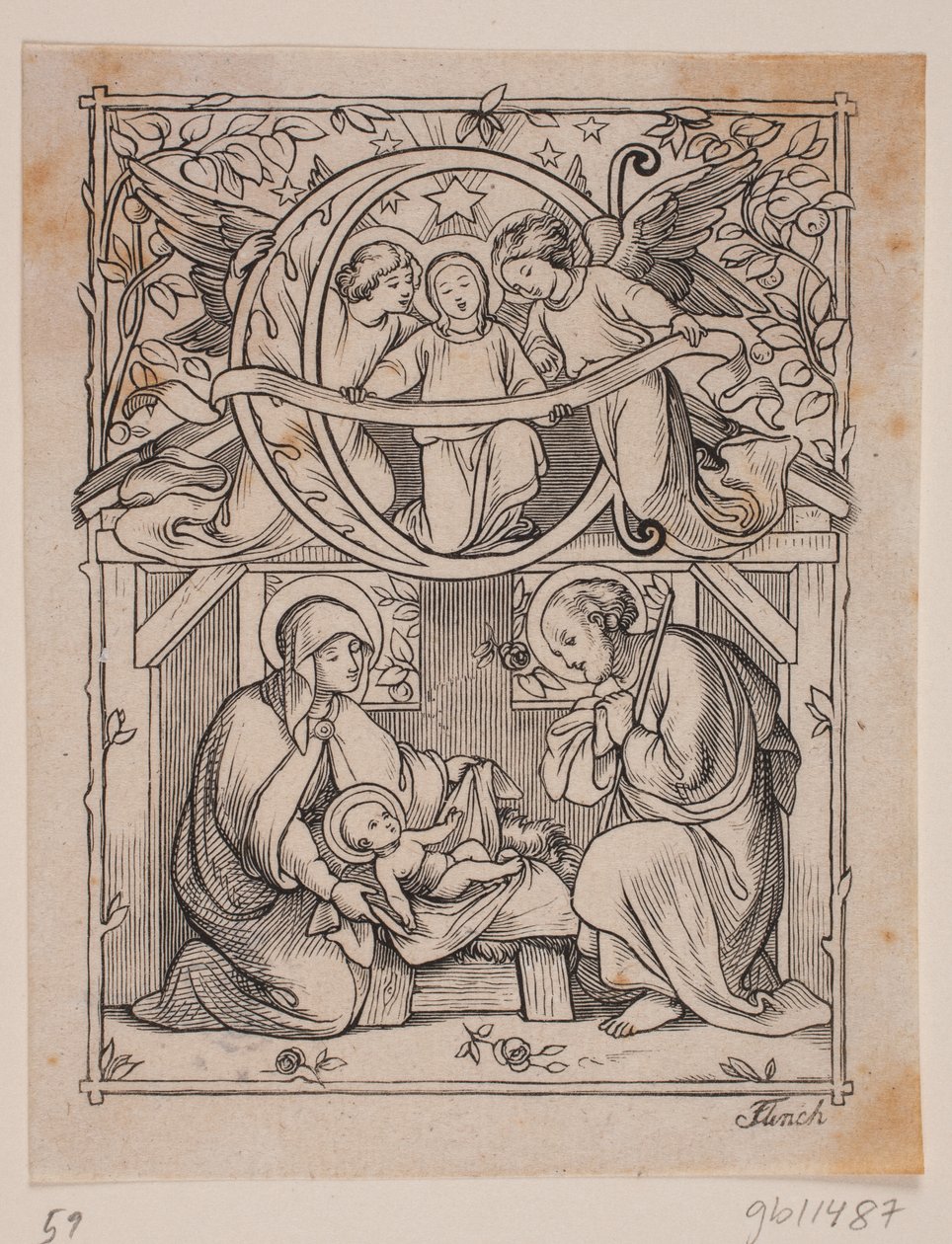 Initialen mit Darstellungen der Verkündigung und der Geburt Jesu von Andreas Flinch