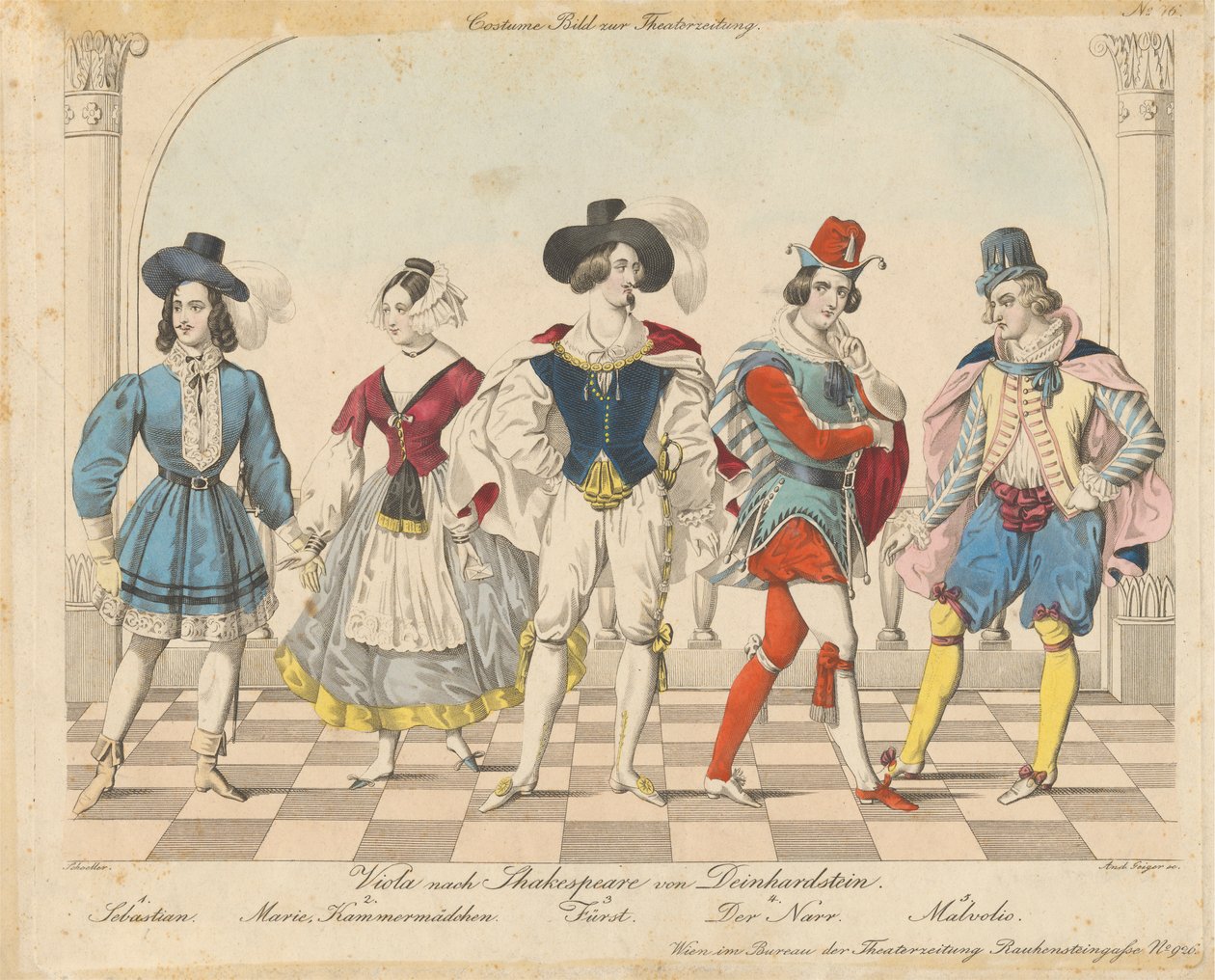 Viola nach Shakespeare von Deinhardstein - Kostümbild zur Theaterzeitung von Andreas Geiger