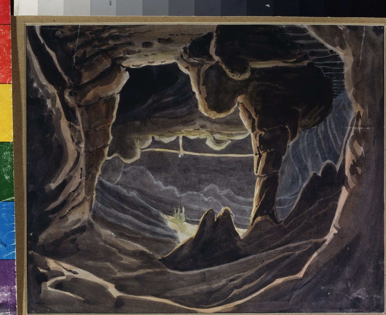Grotte - Bühnenbildentwurf für die Oper Ruslan und Ljudmila von M. Glinka von Andreas Leonhard Roller