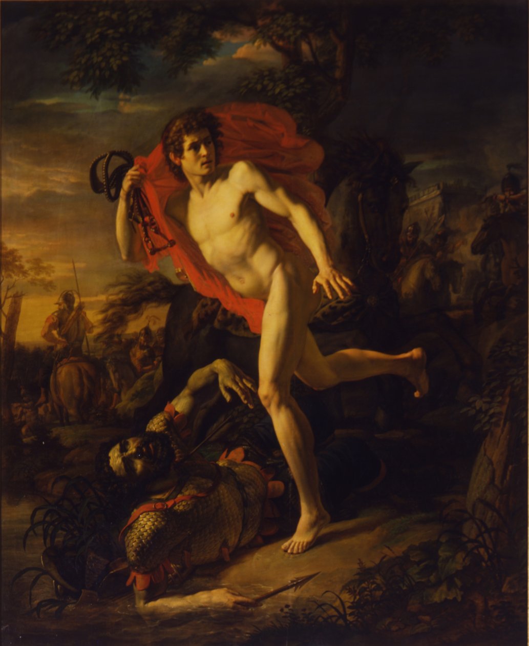 Die heldenhafte Tat eines jungen Mannes in Kiew im Jahr 968, 1810 von Andrei Ivanovich Ivanov