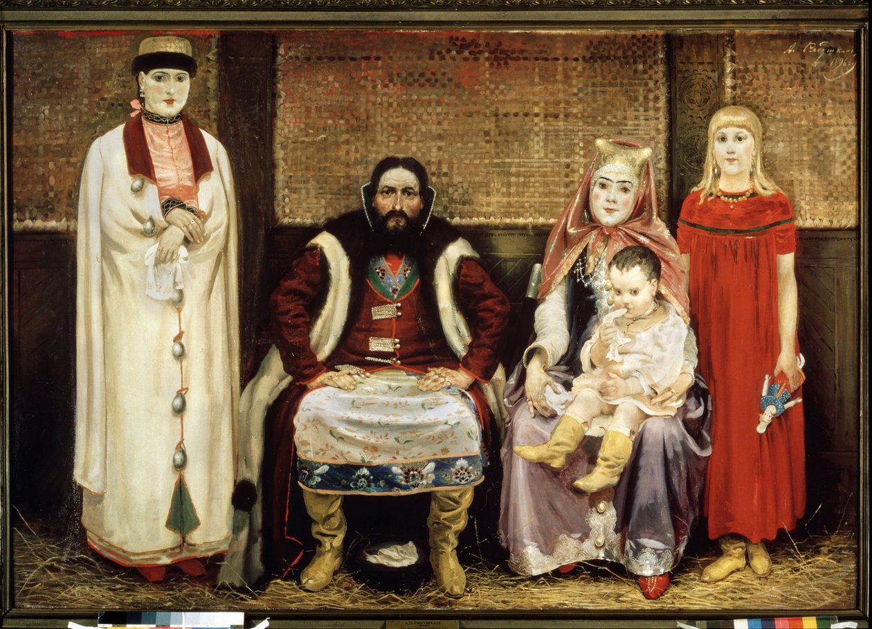 Die Familie des Kaufmanns im 17. Jahrhundert von Andrei Petrovich Ryabushkin