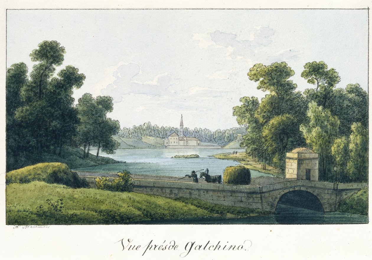 Das Prioratspalais in Gattschina, vor 1817 von Andrei Yefimovich Martynov