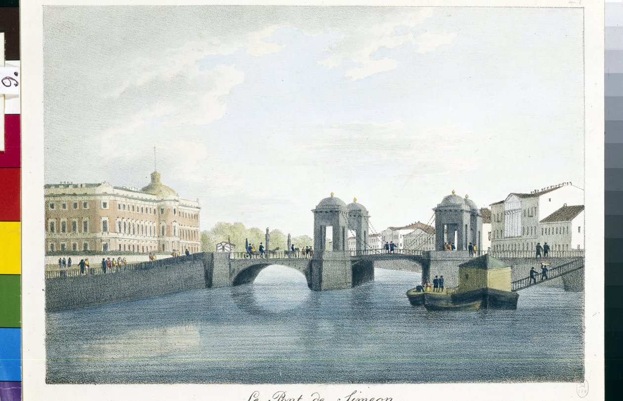 Ansicht der Simeon-Brücke in Sankt Petersburg von Andrei Yefimovich Martynov