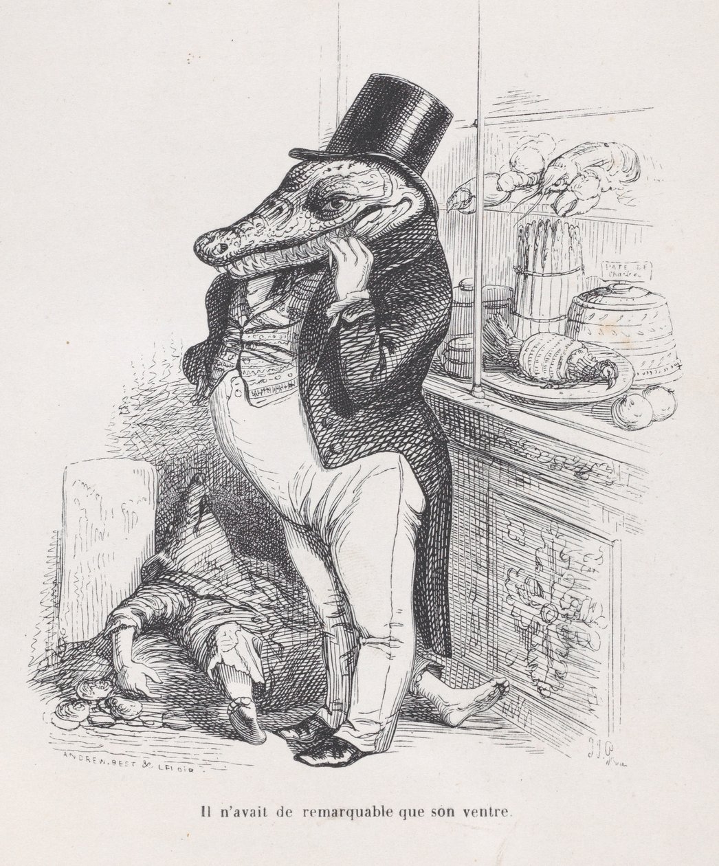 Nur sein Bauch war bemerkenswert aus Szenen aus dem privaten und öffentlichen Leben von Anima..., ca. 1837-47 von Andrew Best Leloir