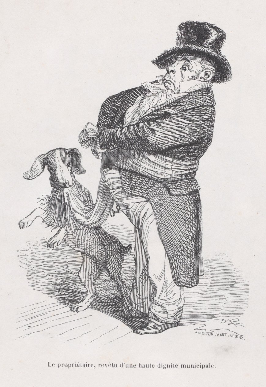 Der Eigentümer aus Szenen aus dem privaten und öffentlichen Leben der Tiere, ca. 1837-47 von Andrew Best Leloir