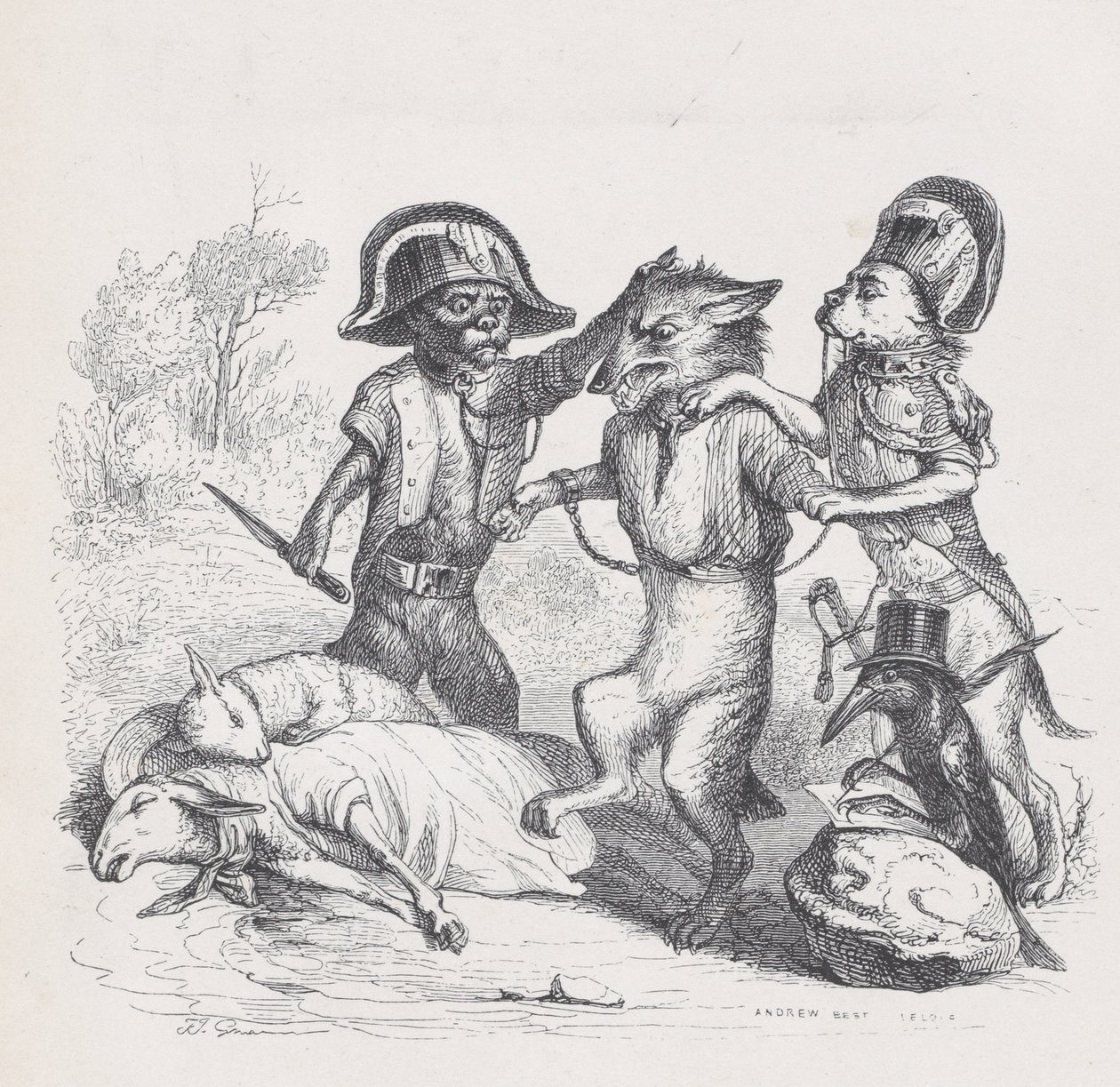 Der Autor dieses Angriffs ist ein zartes kleines Wolf aus Szenen aus dem Privaten an..., ca. 1837-47 von Andrew Best Leloir