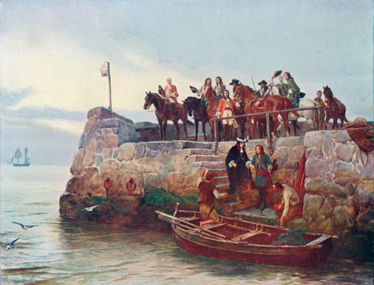 Eine verlorene Sache: Die Flucht von James II nach der Schlacht am Boyne von Andrew Carrick (after) Gow
