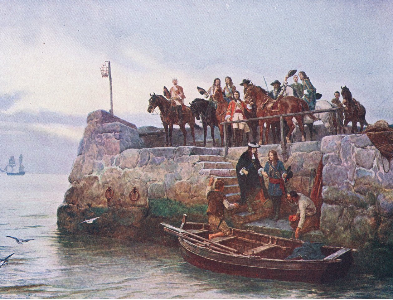 Die verlorene Sache: Die Flucht von James II nach der Schlacht am Boyne 1690, Illustration aus 