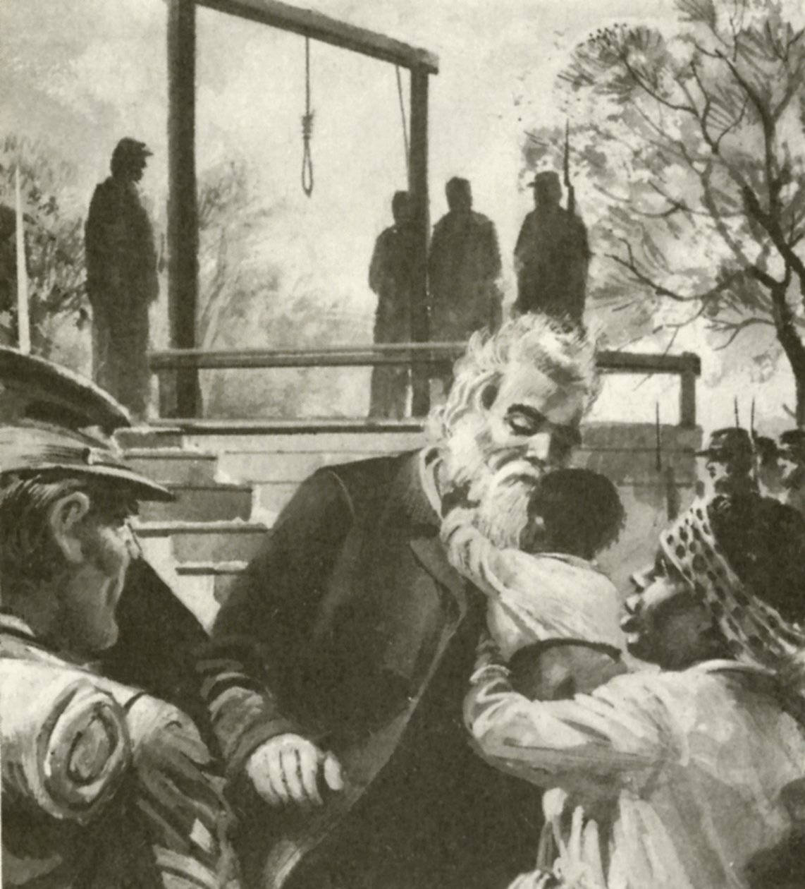 John Brown auf dem Weg zum Galgen hielt an, um ein Negerkind zu küssen von Andrew Howat