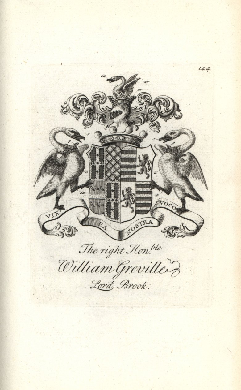 Wappen und Wappenschild des ehrenwerten William Greville, 7. Baron Brooke von Andrew Johnston