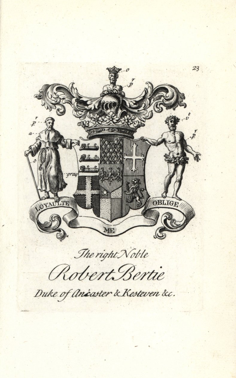 Wappen und Wappenschild des edlen Robert Bertie von Andrew Johnston
