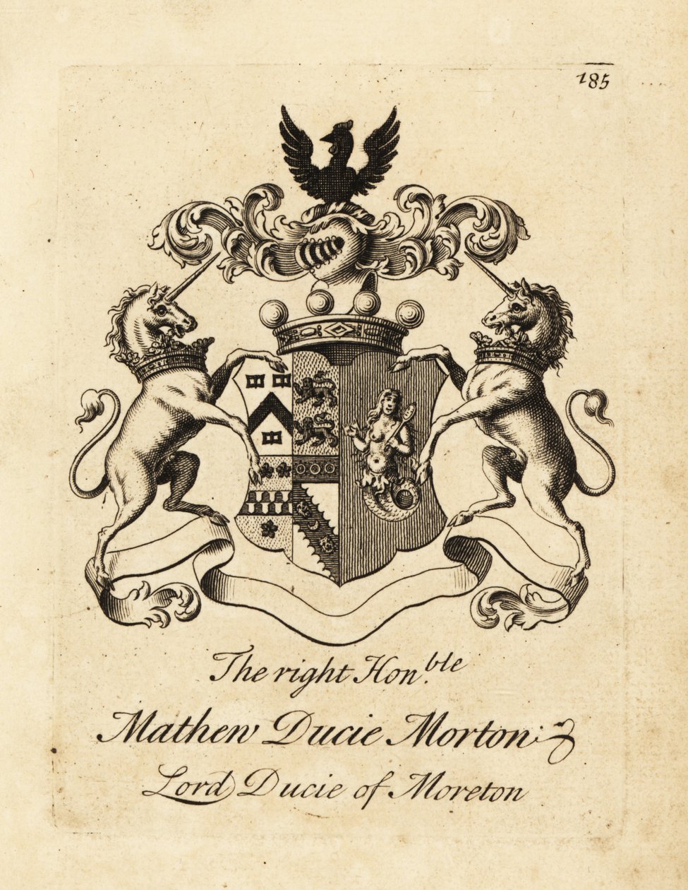 Wappen des hochverehrten Mathew Ducie Morton, Lord Ducie von Moreton von Andrew Johnston