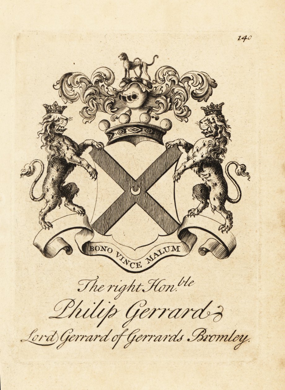 Wappen des hochverehrten Philip Gerrard, Lord Gerrard of Gerrards Bromley, 7. Baron Gerard von Andrew Johnston