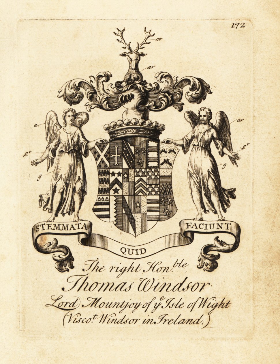 Wappen des hochverehrten Thomas Windsor, Lord Mountjoy von der Isle of Wight von Andrew Johnston
