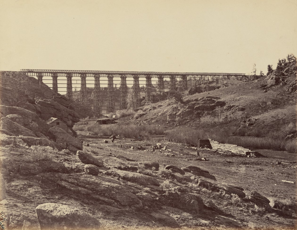 Tafel 7. Dale Creek Brücke, Gesamtansicht, 1869 von Andrew Joseph Russell