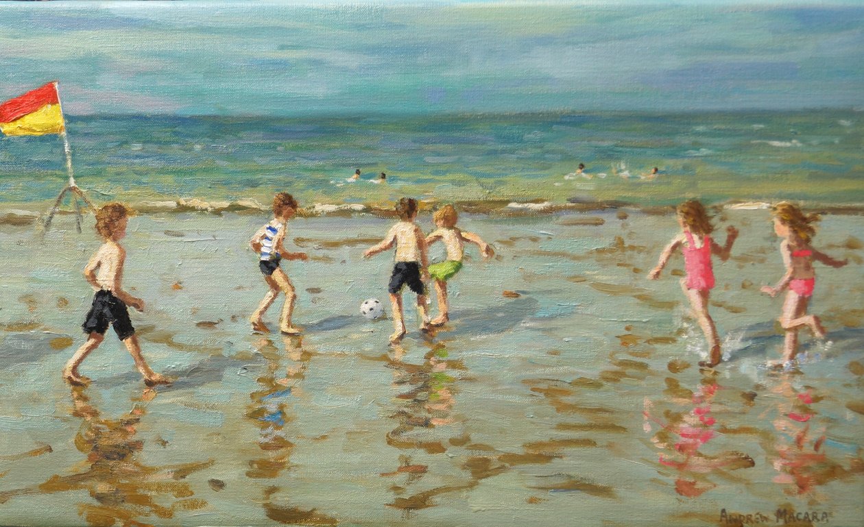 Strandfußball, Sheringham, 2018 von Andrew Macara