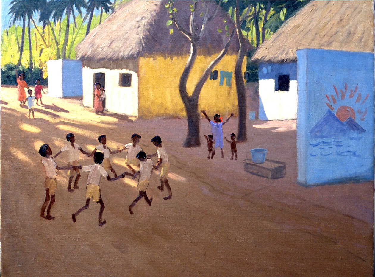 Tanzende Kinder, Indien von Andrew Macara