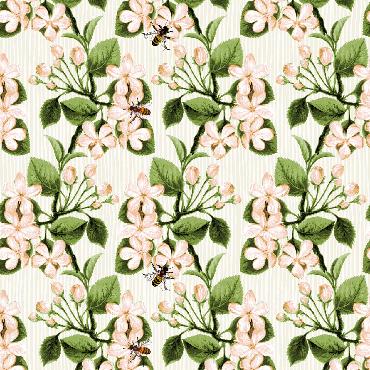 Zierapfelblüte und Honigbiene von Andrew Watson