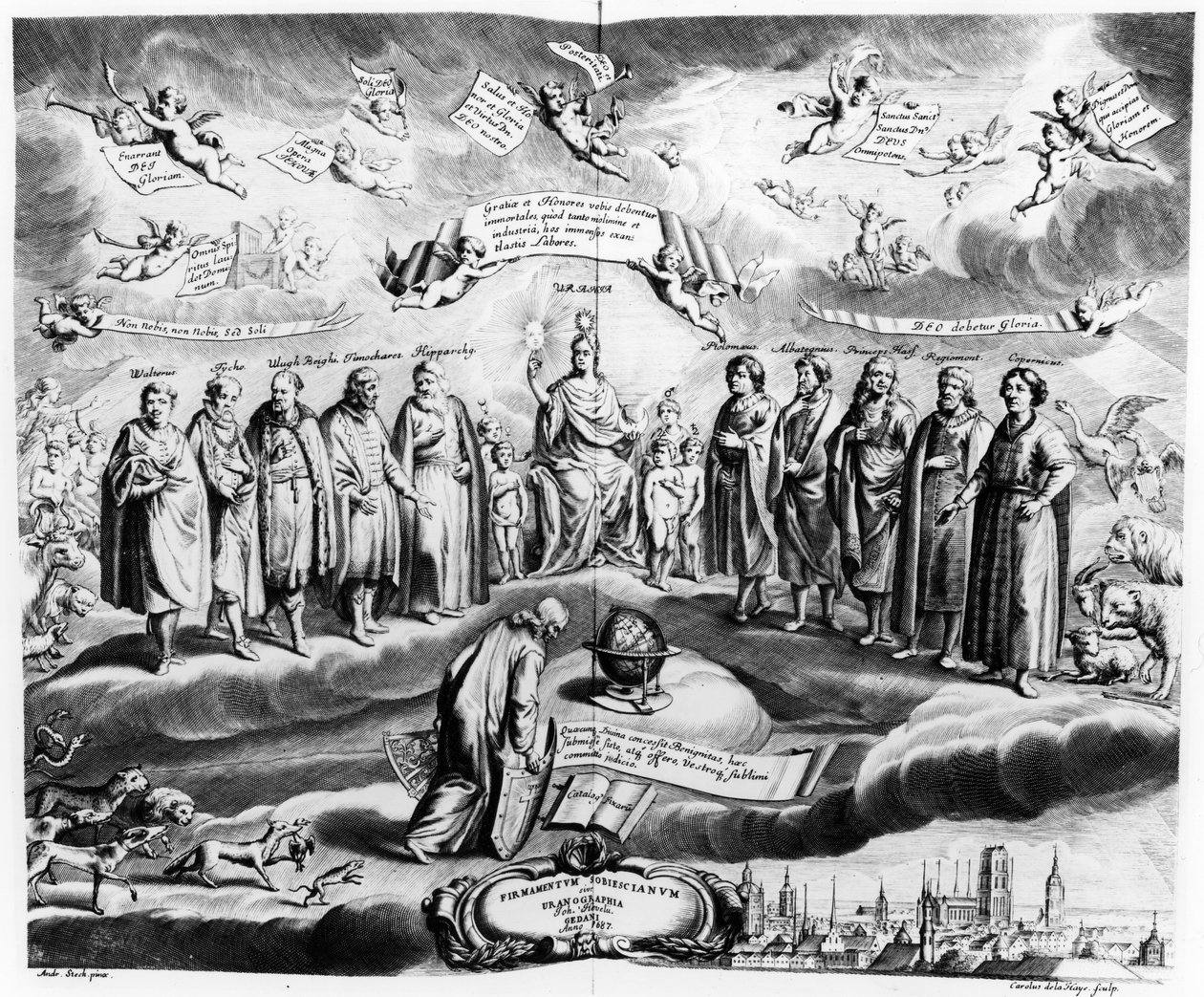 Firmamentum Sobiescianum oder Uranographia, von Johannes Hevelius (1611-87), graviert von Carolus de la Haye, veröffentlicht 1687 von Andrzej Stech