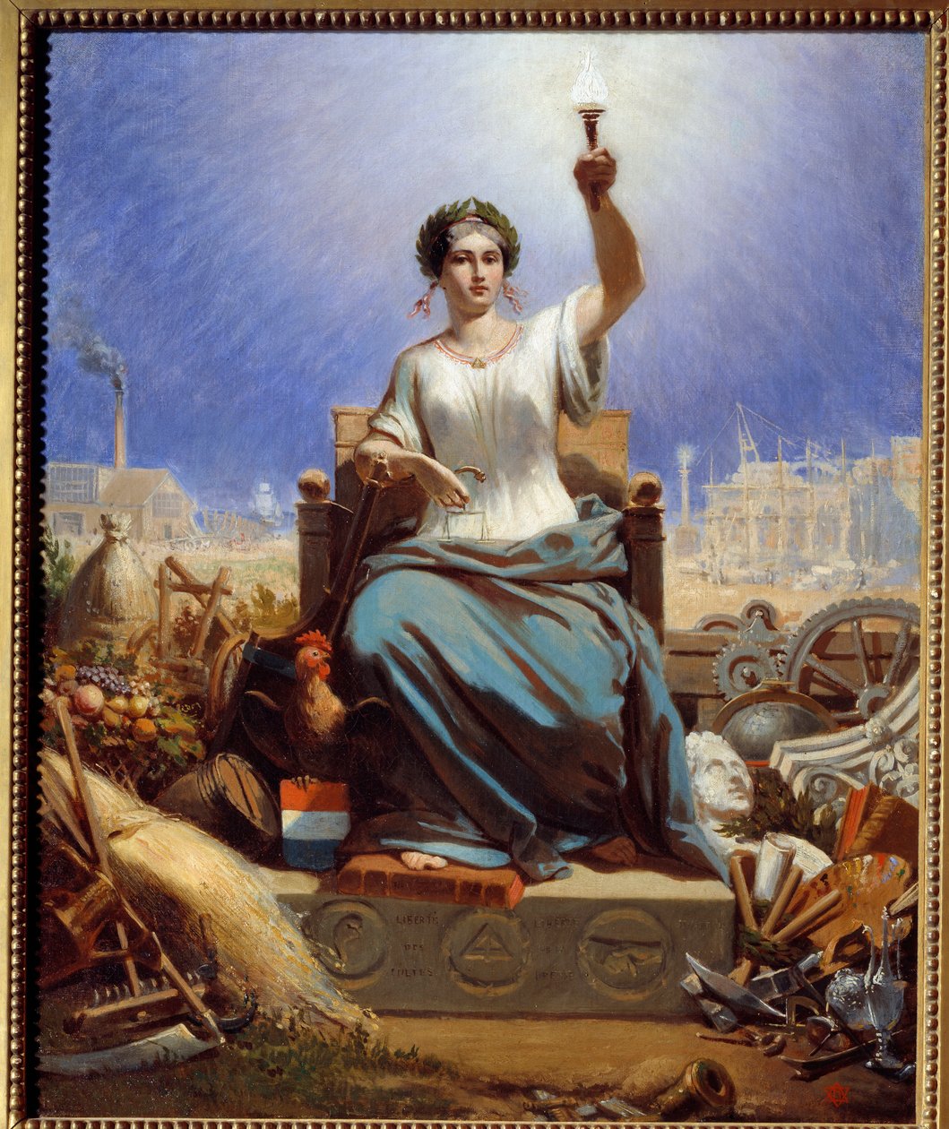 Frankreich erleuchtet die Welt. Allegorie. Gemälde von Janet Lange (1815-1872) von Ange Louis Janet