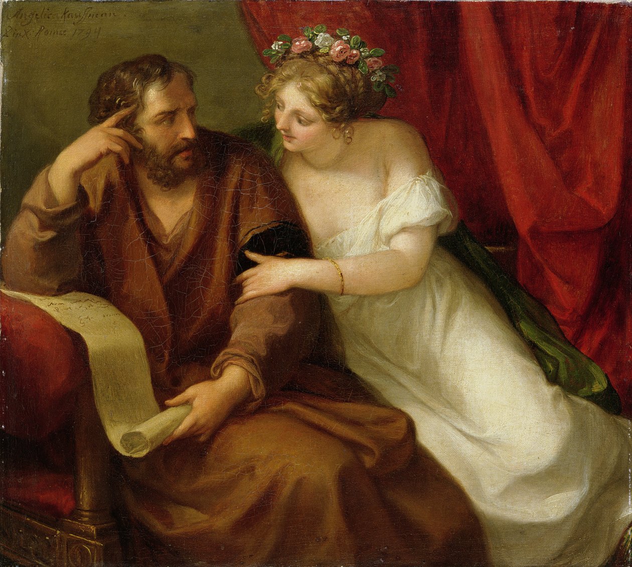 Phryne verführt den Philosophen Xenokrates, 1794 von Angelica Kauffmann