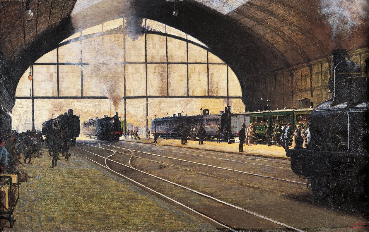 Hauptbahnhof, Mailand von Angelo Morbelli