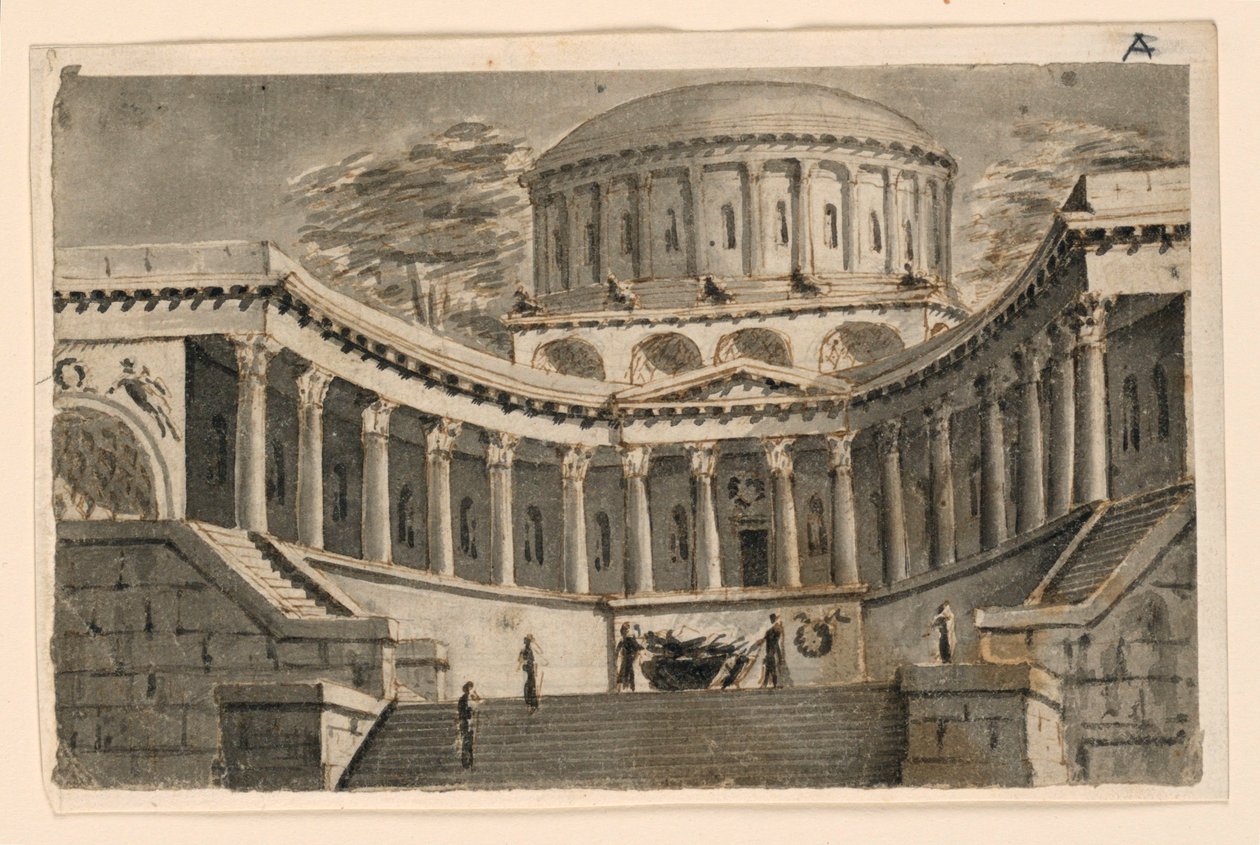 Bühnenbild, Tempelatrium von Angelo Toselli