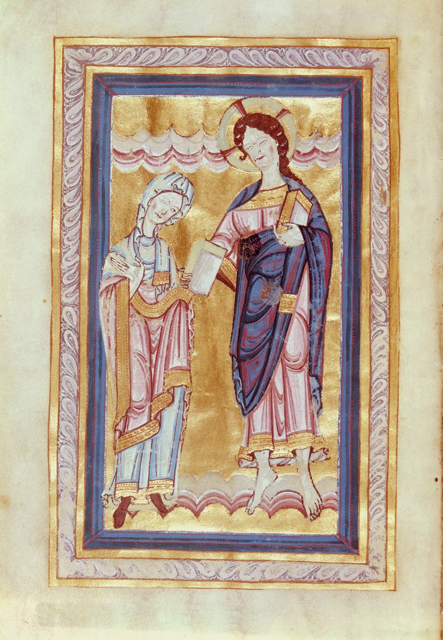Aa 21 fol.2v Widmung des Buches an Christus, aus dem Evangelium der Gräfin Judith, 106570 von Anglo Saxon