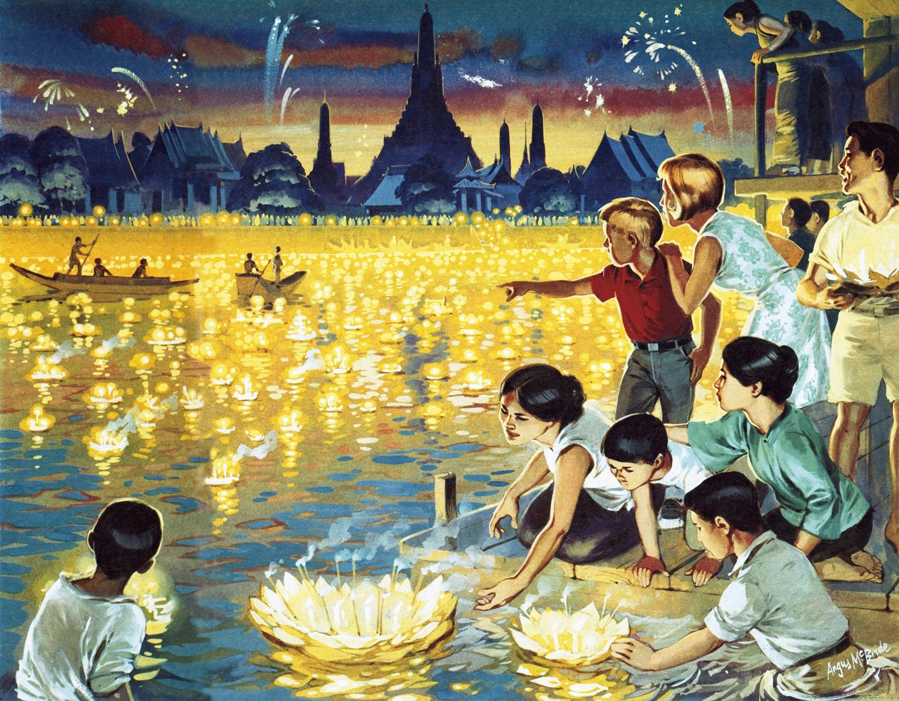 Loy Krathong Festival in Bangkok von Angus McBride