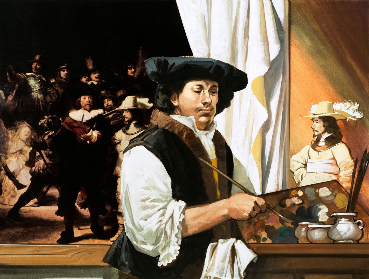 Rembrandt malt sein berühmtes Porträt der Bürgerwehr von Angus McBride