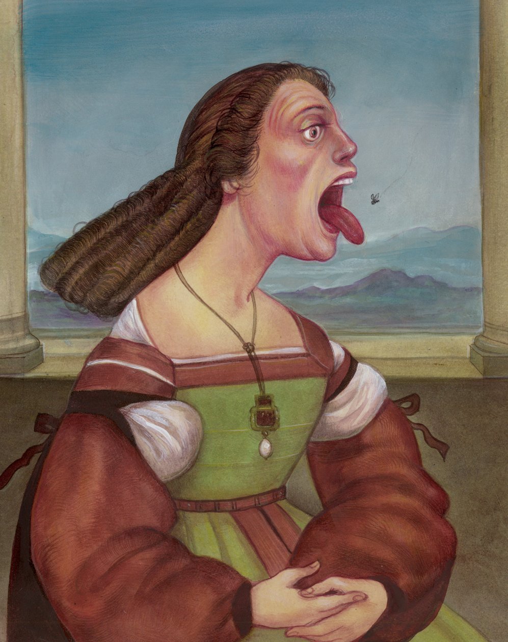 Frau isst eine Fliege, 2018 von Anita Kunz