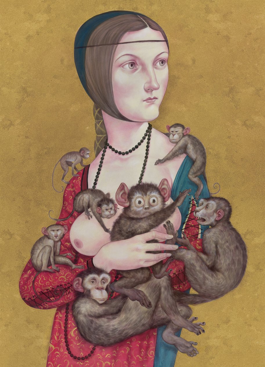Frau mit Affen, 2016 von Anita Kunz