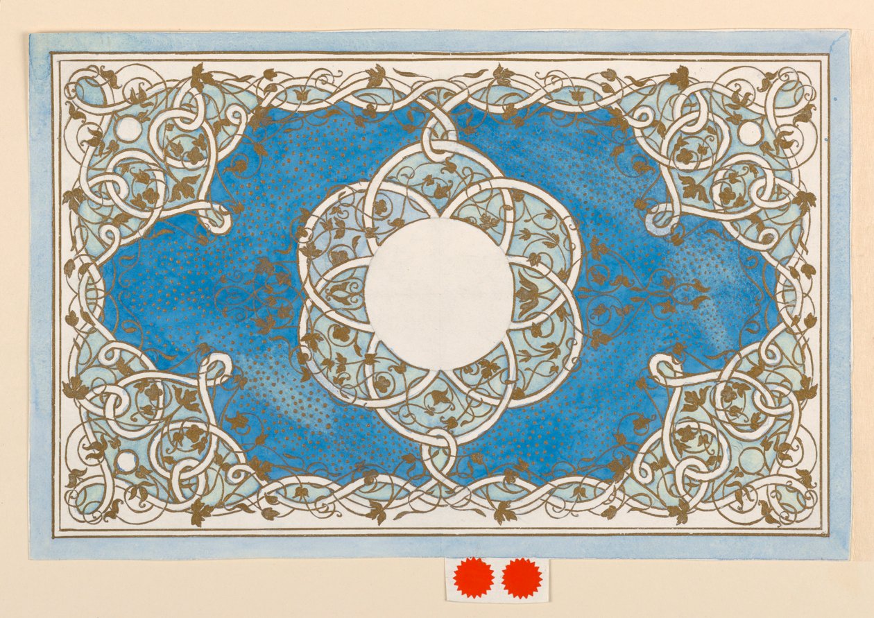 Zeichnung, Entwurf für einen Deckel, ca. 1894 von Anna M. de Pool
