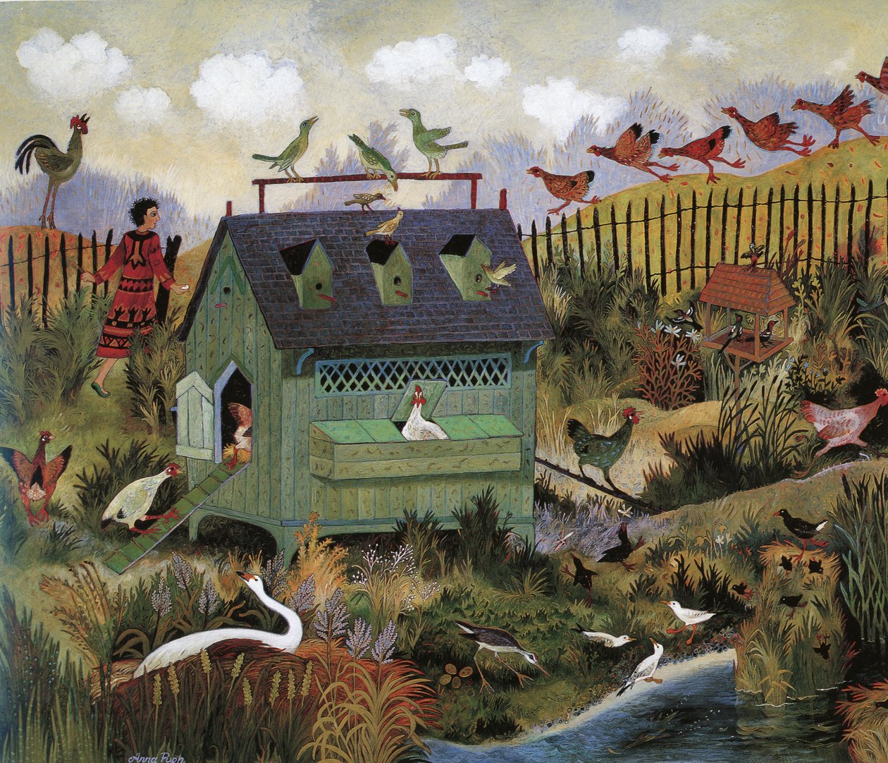 Geschäftige Vögel, 2001 von Anna Pugh