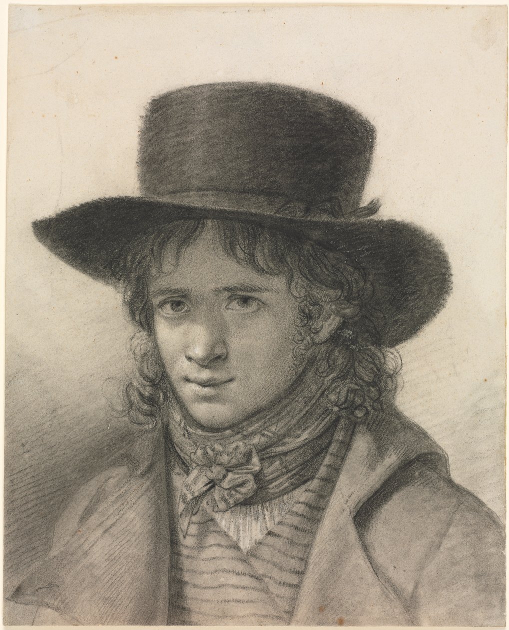 Selbstporträt mit Hut von Anne-Louis Girodet de Roucy-Trioson