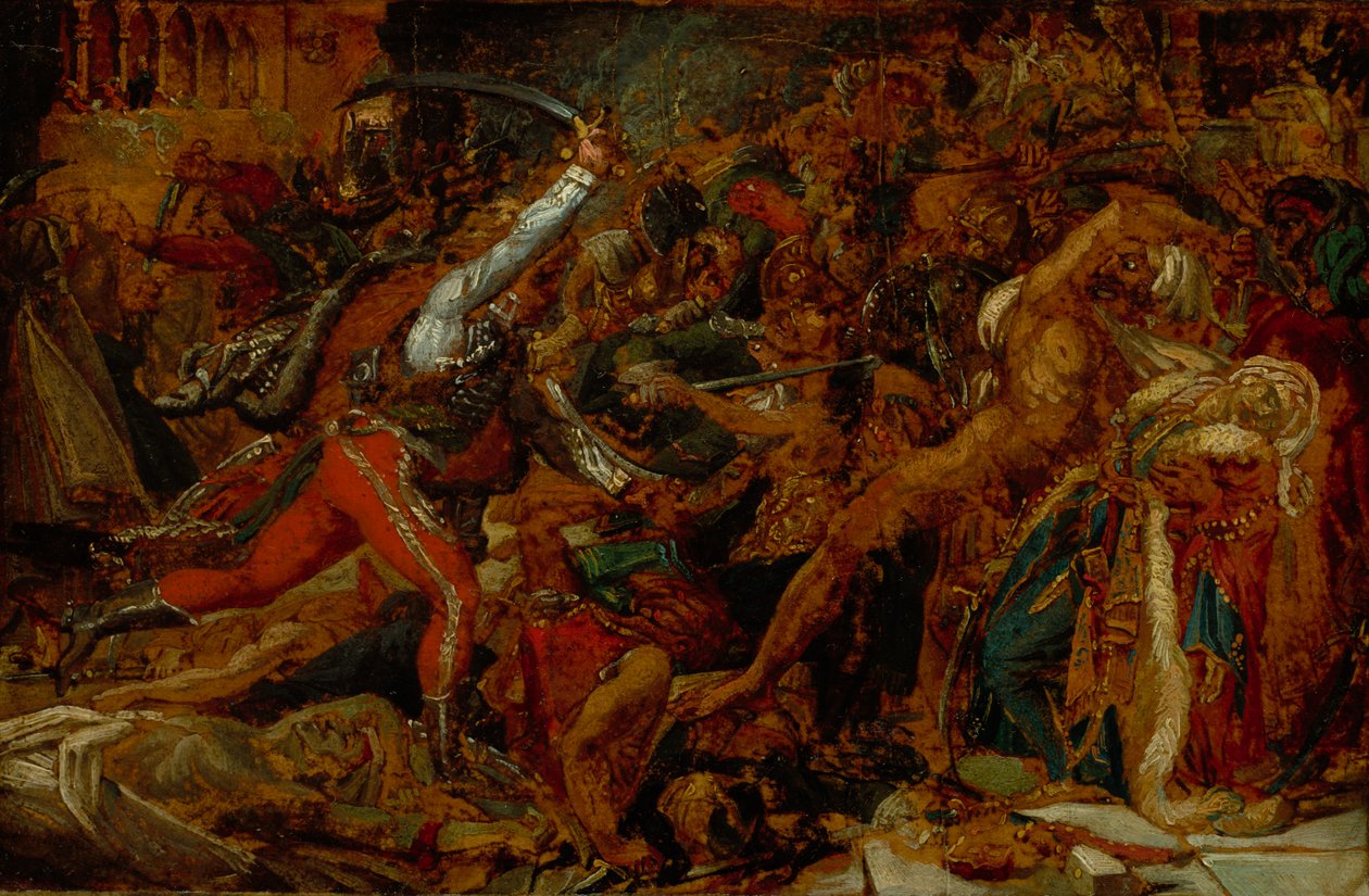 Skizze für "Der Aufstand in Kairo" von Anne-Louis Girodet de Roucy-Trioson