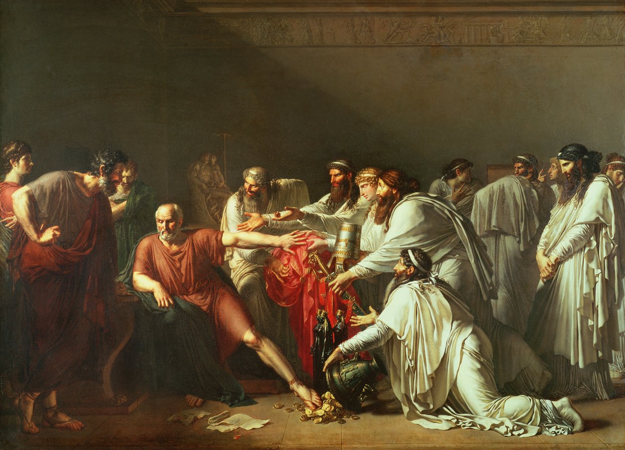 Hippokrates (ca. 460-ca. 377 v. Chr.) lehnt die Geschenke von Artaxerxes I. (gest. 425 v. Chr.) ab, 1792 von Anne Louis Girodet de Roucy Trioson