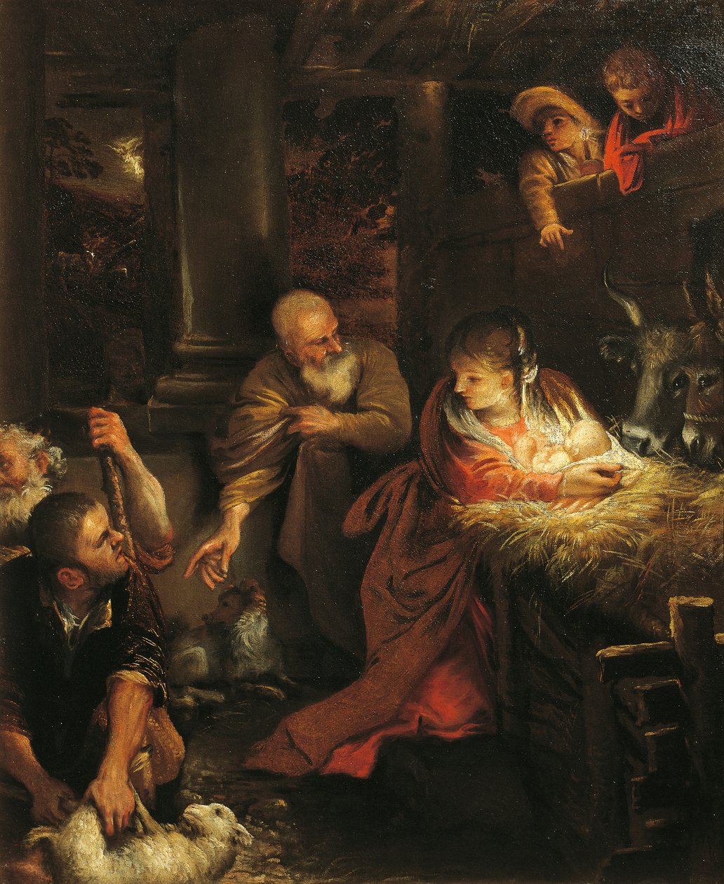 Anbetung der Hirten von Annibale (attr. to) Carracci