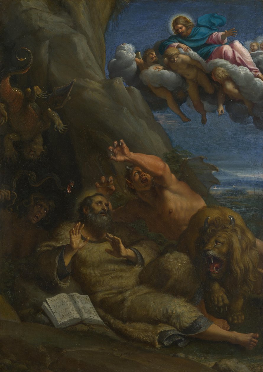 Christus erscheint dem heiligen Antonius Abt während seiner Versuchung, ca. 1598 von Annibale Carracci