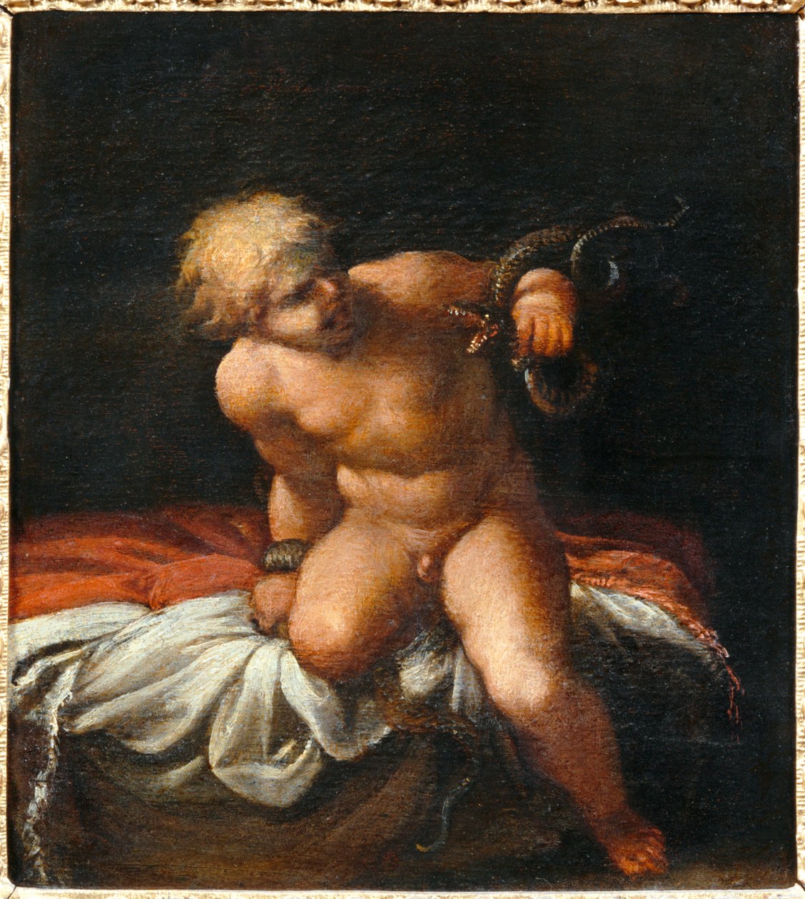 Der kleine Herkules erwürgt die Schlangen von Annibale Carracci