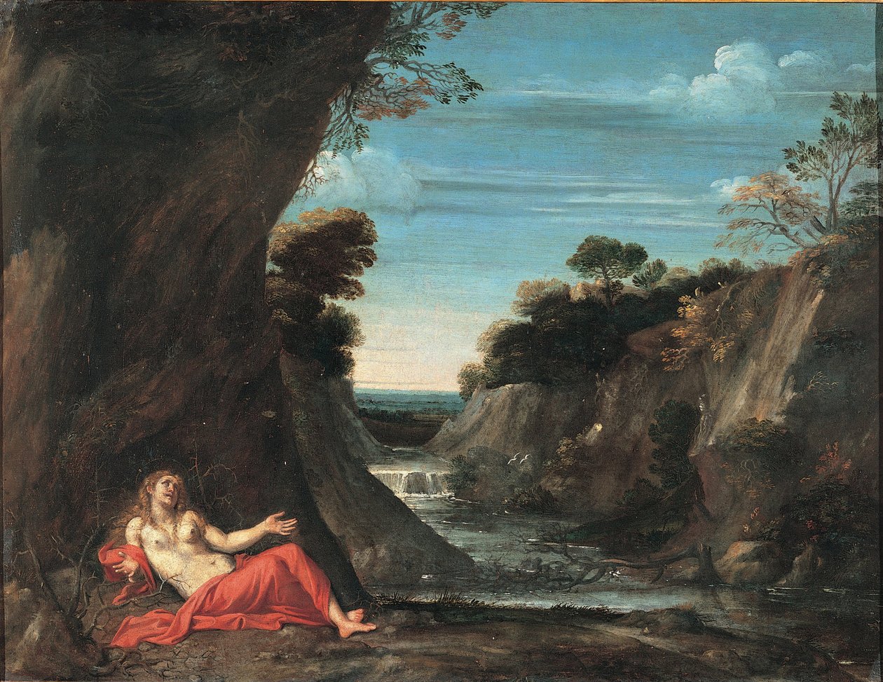 Landschaft mit der reuigen Magdalena, zwischen 1601 und 1641 von Annibale Carracci