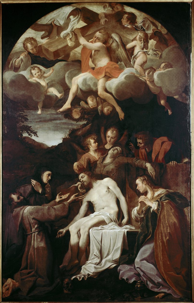 Pietà mit St. Klara, St. Franziskus, St. Maria Magdalena und St. Johannes von Annibale Carracci